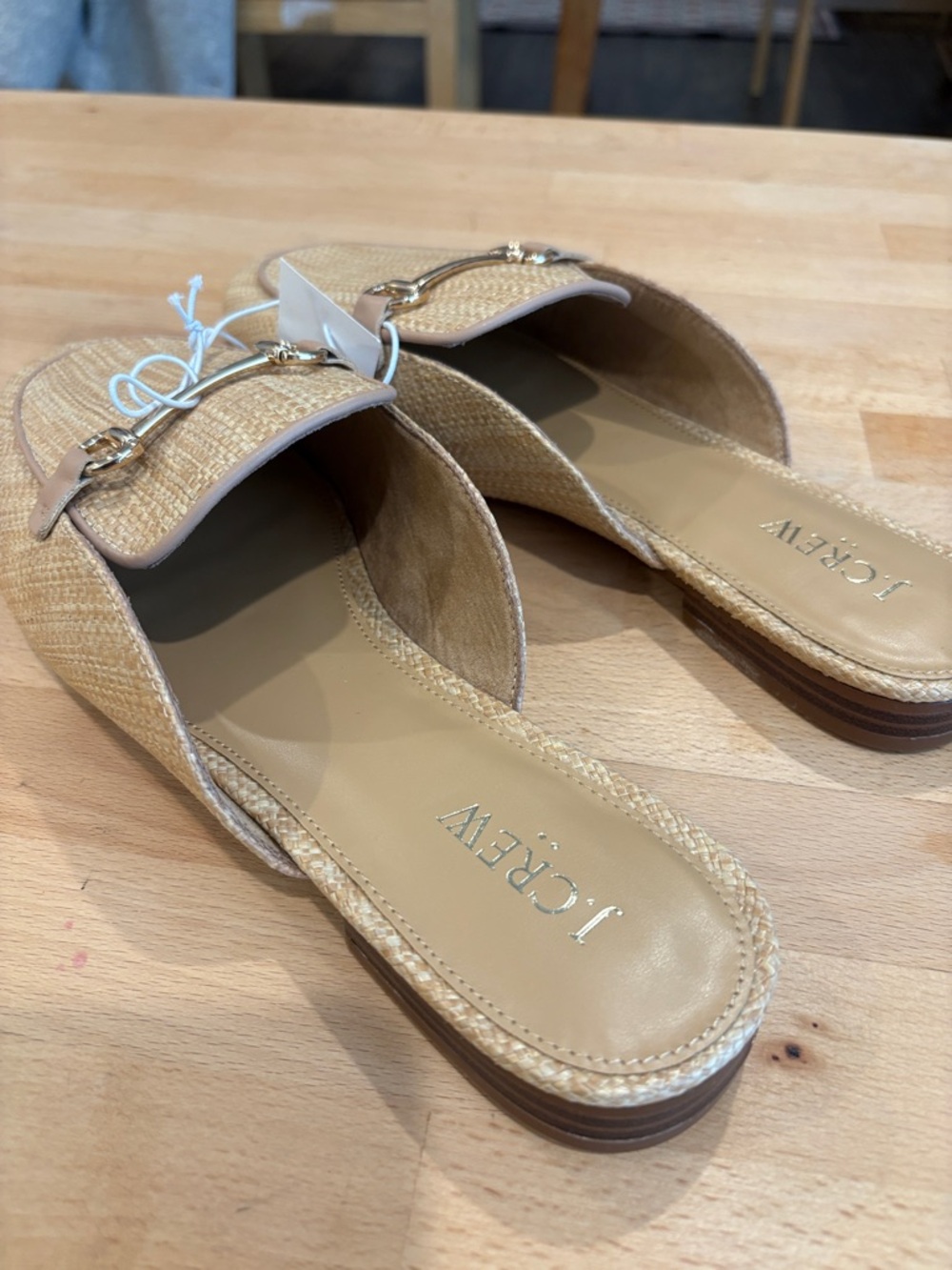 J. Crew Natural Straw Slip-On Horsebit Mules - Picture 3 of 5
